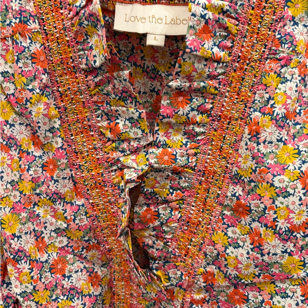 Colorful Floral Puff Sleeve Blouse - Picture 3 of 4